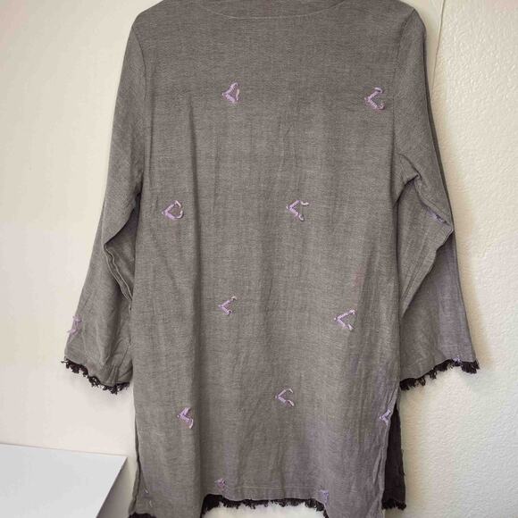 Chapter 2 Tunic Dress L Embroidered Boho Artisan Festival Ethnic Earthy Top - Picture 5 of 7